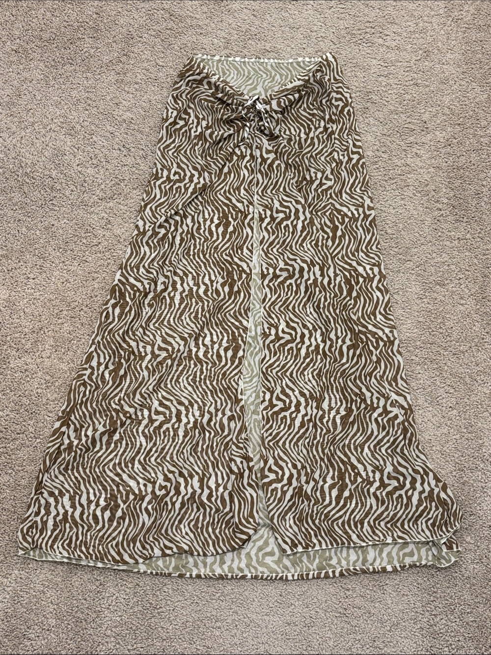 Brown Zebra Print Maxi Cover Up